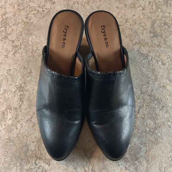 Frye and Co. Women's Size 5M Black Leather Cody Mules Heels * Barely Used * - Picture 2 of 7